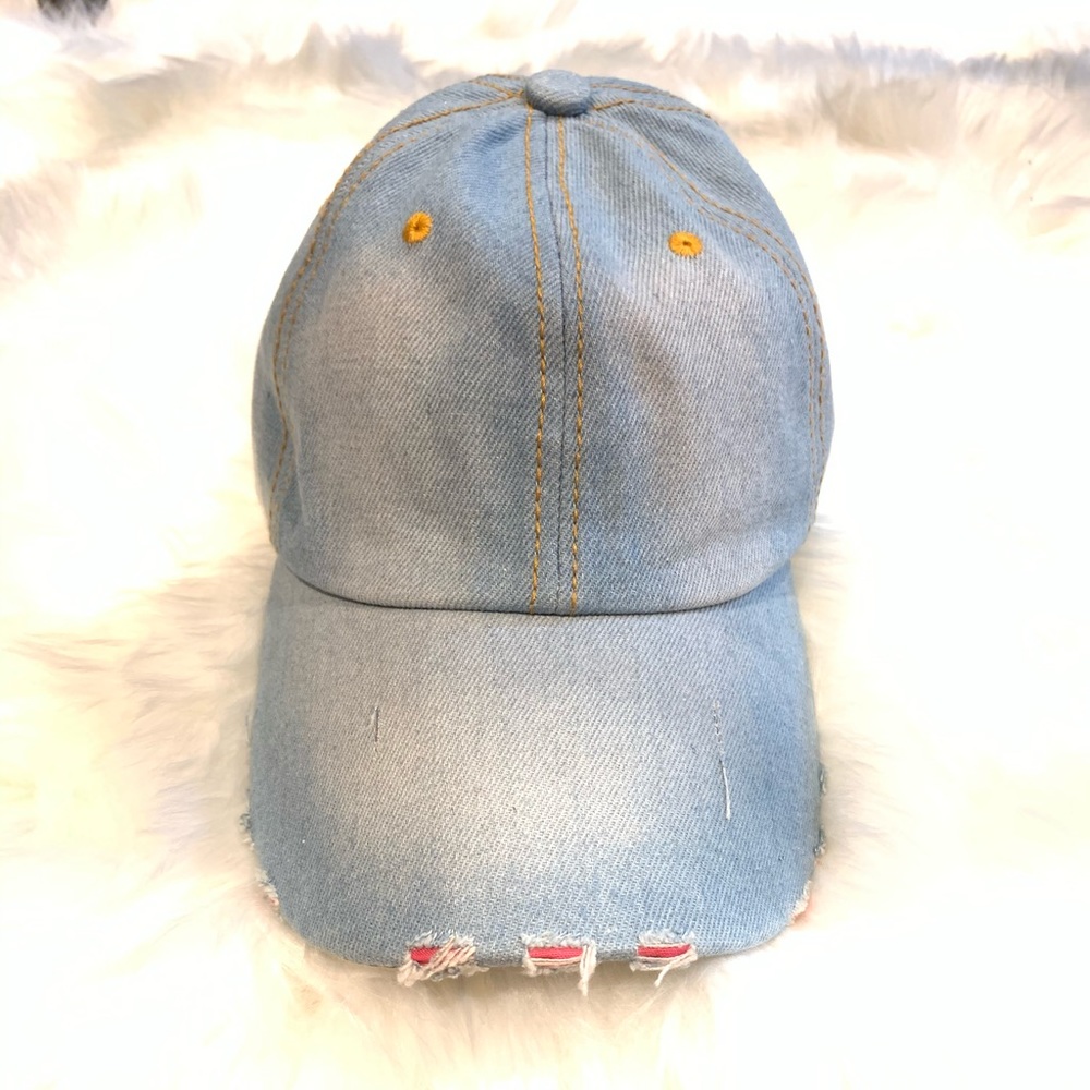 Distressed Denim Adjustable Dad Hat